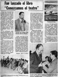 Fue lanzado el libro "Conozcamos el teatro".