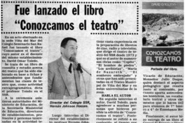 Fue lanzado el libro "Conozcamos el teatro".