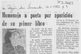 Homenaje a poeta por aparición de su primer libro