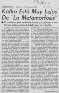 Kafka está muy lejos de "La metamorfosis"