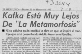 Kafka está muy lejos de "La metamorfosis"