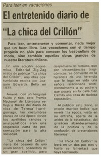 El entretenido diario de "La chica del Crillón".