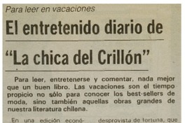 El entretenido diario de "La chica del Crillón".
