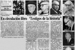En circulación libro "Testigos de la historia".