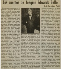 Los cuentos de Joaquín Edwards Bello