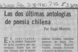 Las dos últimas antologías de poesía chilena