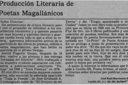 Producción literaria de poetas magallánicos