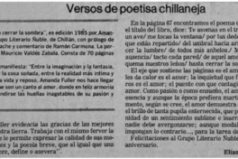 Versos de poetisa chillaneja