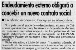 Endeudamiento extermo obligará a concebir un nuevo contrato social.