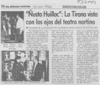 Ñusta Huillac", La Tirana vista con los ojos del teatro nortino.