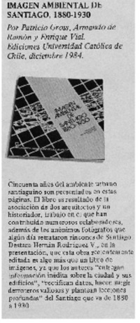 Imagen ambiental de Santiago, 1880-1930.