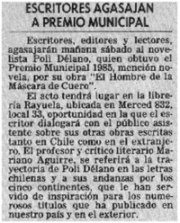 Escritores agasajan a premio municipal.