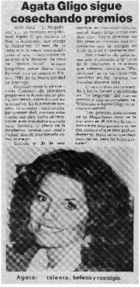 Agata Gligo sigue cosechando premios.