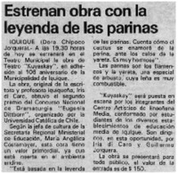 Estrenana obra con la leyenda de las parinas