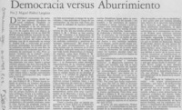 Democracia versus aburrimiento