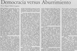 Democracia versus aburrimiento