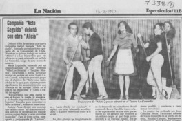 Compañía "Acto Seguido" debutó con obra "Alicia".