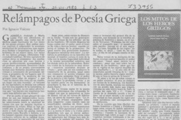 Relámpagos de poesía griega