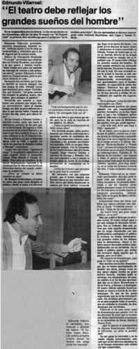 El teatro debe reflejar los grandes sueños del hombre": [entrevista]