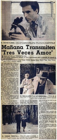 Mañana transmiten "Tres veces amor".