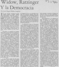 Widow, Ratzinger y la democracia