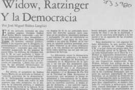 Widow, Ratzinger y la democracia