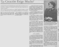 La creación exige mucho