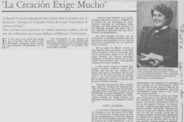 La creación exige mucho