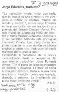 Jorge Edwards, traductor