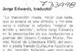 Jorge Edwards, traductor