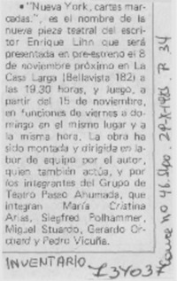 Nueva York, cartas marcadas".