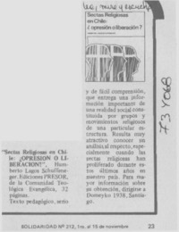 Sectas religiosas en Chile, ¿opresión o liberación?