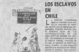 Los esclavos en Chile.