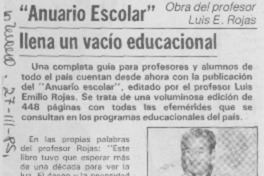 Anuario escolar" llena un vacío educacional.