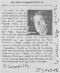 Nicanor Parra en inglés