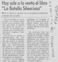 Hoy sale a la venta el libro "La batalla silenciosa".