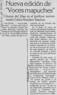 Nueva edición de "Voces mapuches".
