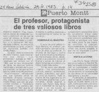 El profesor, protagonista de tres valiosos libros.