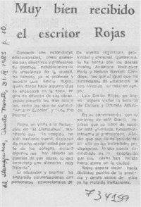 Muy bien recibido el escritor Rojas.