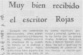 Muy bien recibido el escritor Rojas.