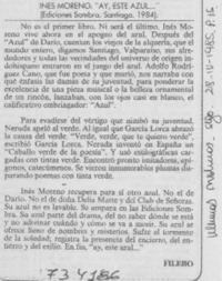 Inés Moreno, "Ay, este azul..."