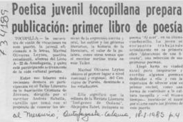 Poetisa juvenil tocopillana prepara publicación, primer libro de poesía.