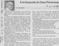 A la búsqueda de otras primaveras