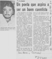 Un poeta que aspira a ser un buen cuentista.