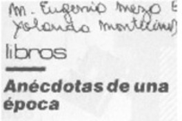 Anécdotas de una época