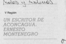 Un escritor de Aconcagua, Ernesto Montenegro.