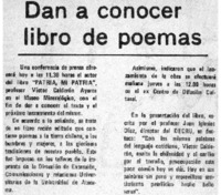 Dan a conocer libro de poemas.