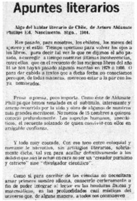 Algo del hablar literario de Chile