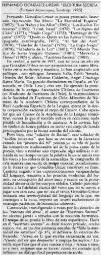 Fernando González-Urízar:"Escritura secreta"