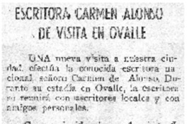 Escritora, Carmen Alonso de visita en Ovalle.